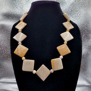 Unique square Coral Necklace.